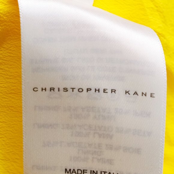Christopher Kane Yellow Crepe Metallic Embellishment Tank - Picture 8 of 9